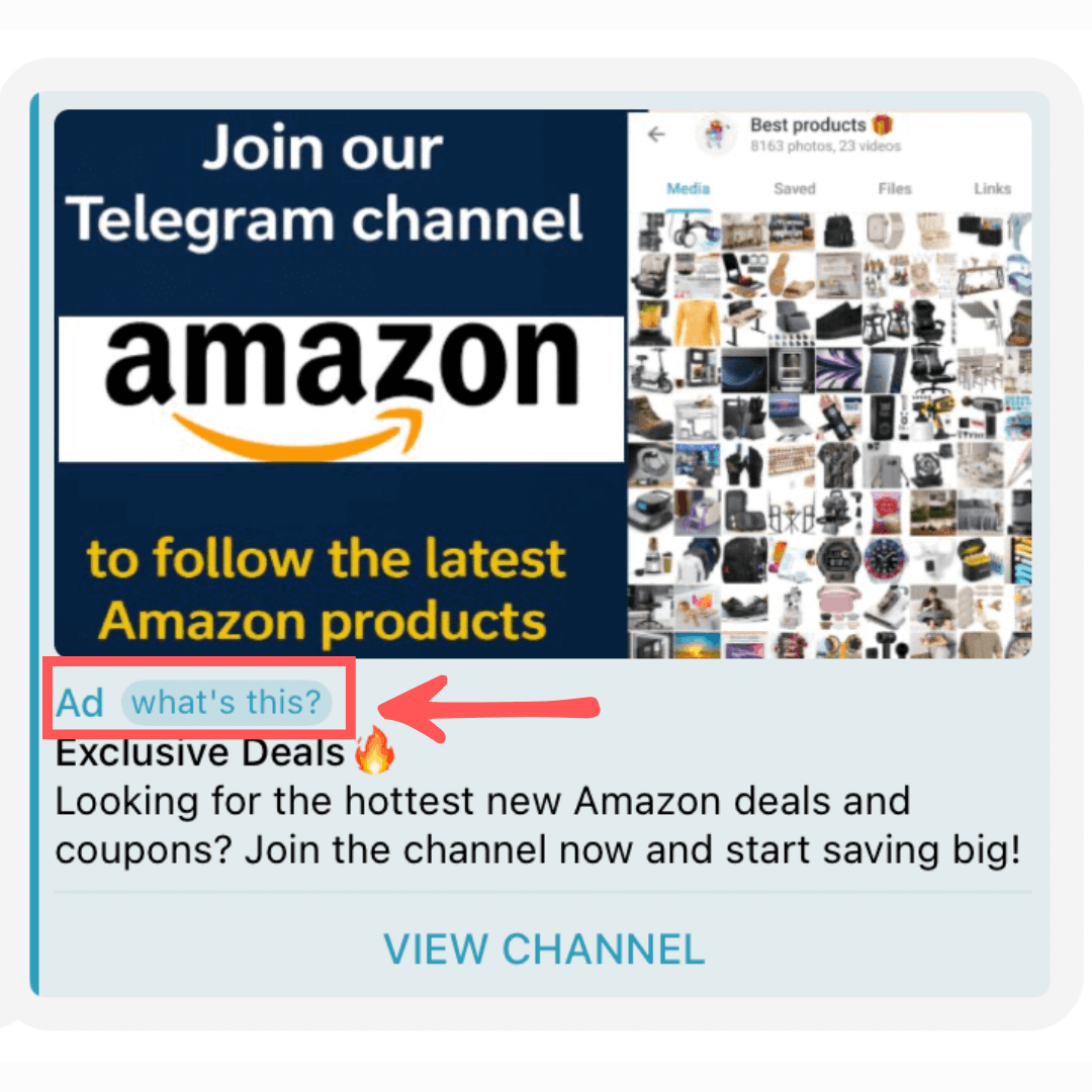 telegram ad example