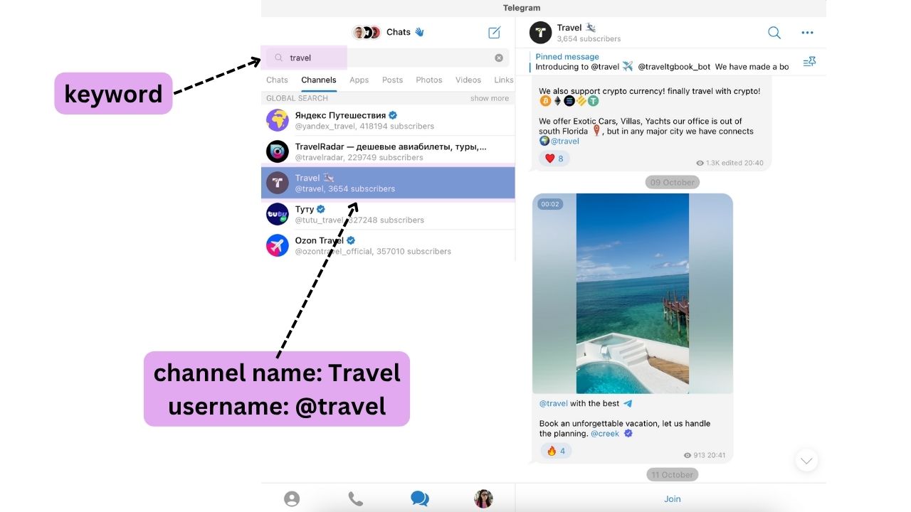 telegram search