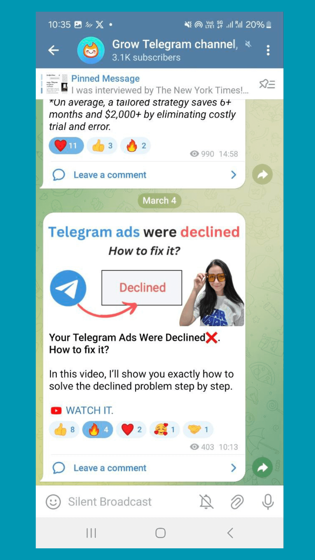Telegram Channel example - Telegram Marketing Telegram Hero