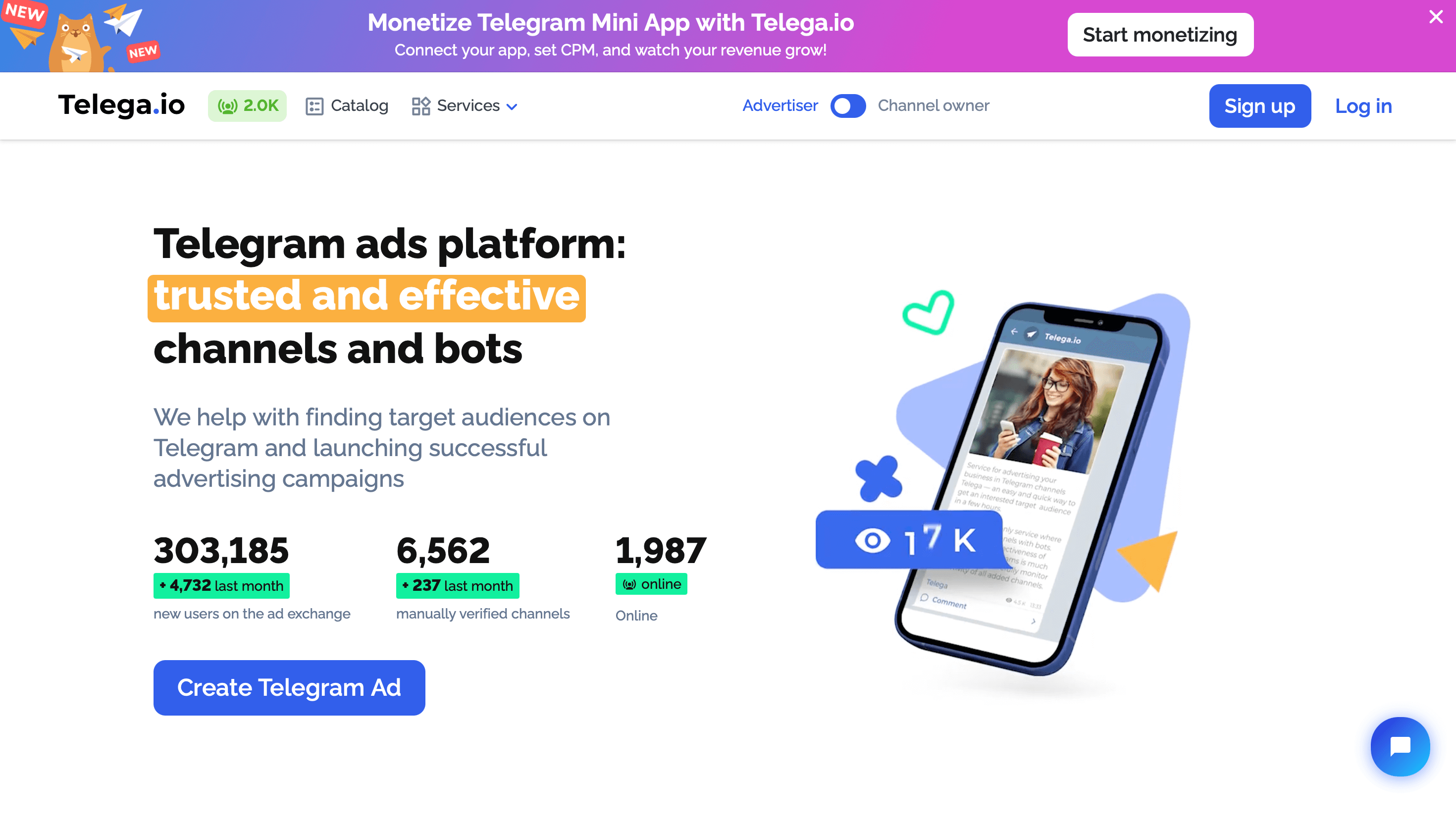 telega.io - telegram marketing tool. tghero