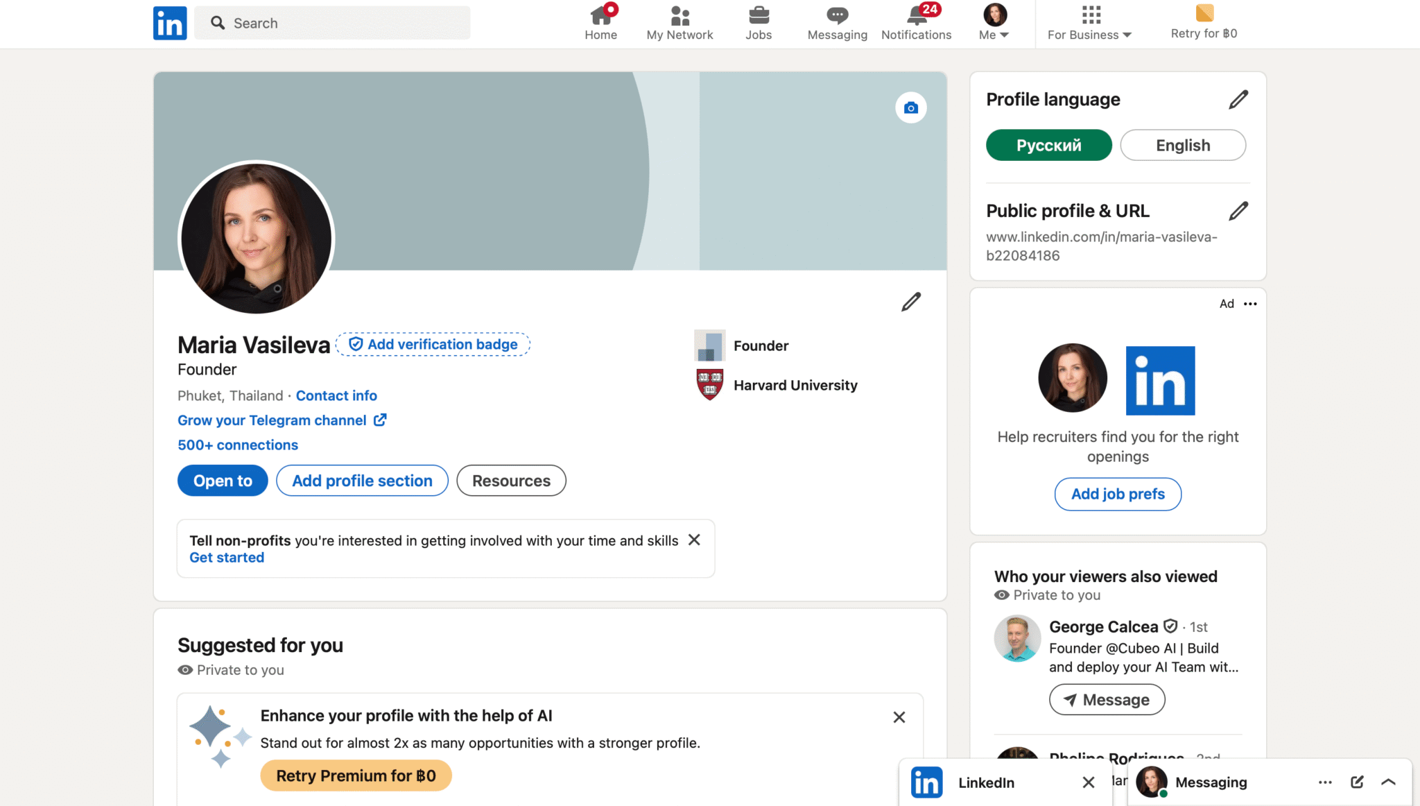 linkedin - telegram monetization tool