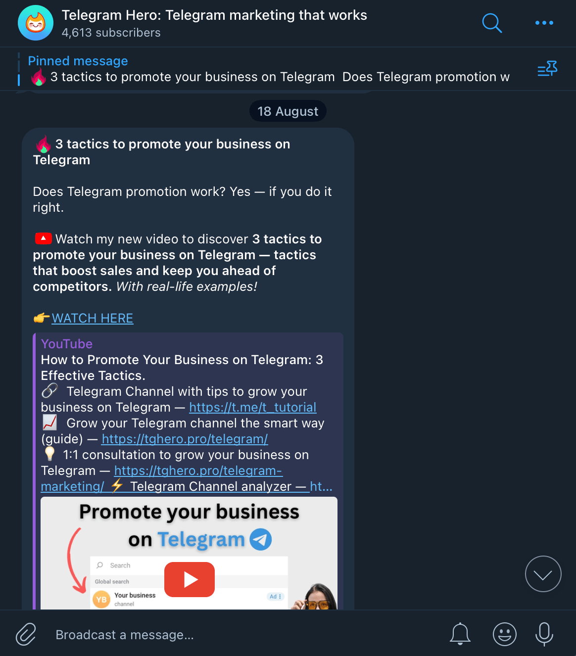 telegram hero - telegram channel about telegram marketing