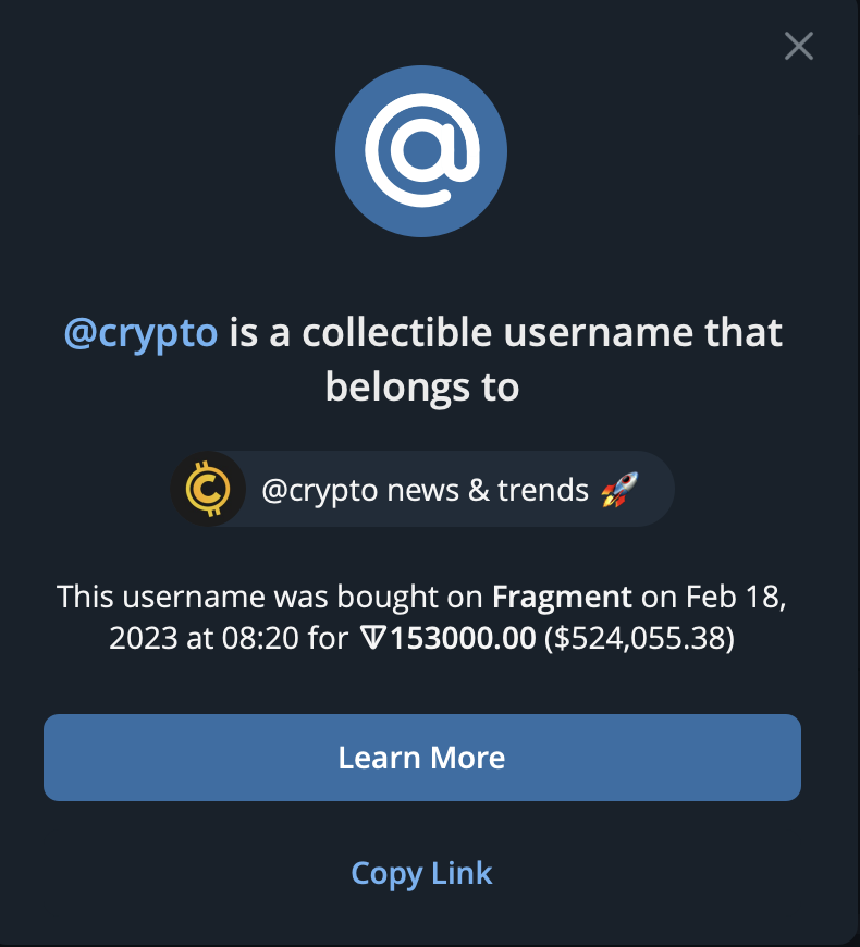 crypto username sale