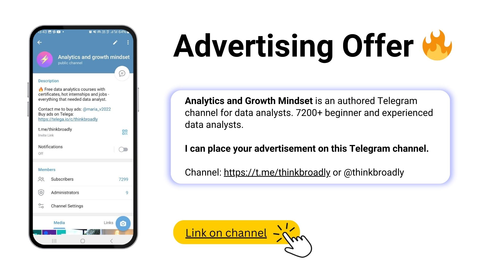 Telegram advertising offer