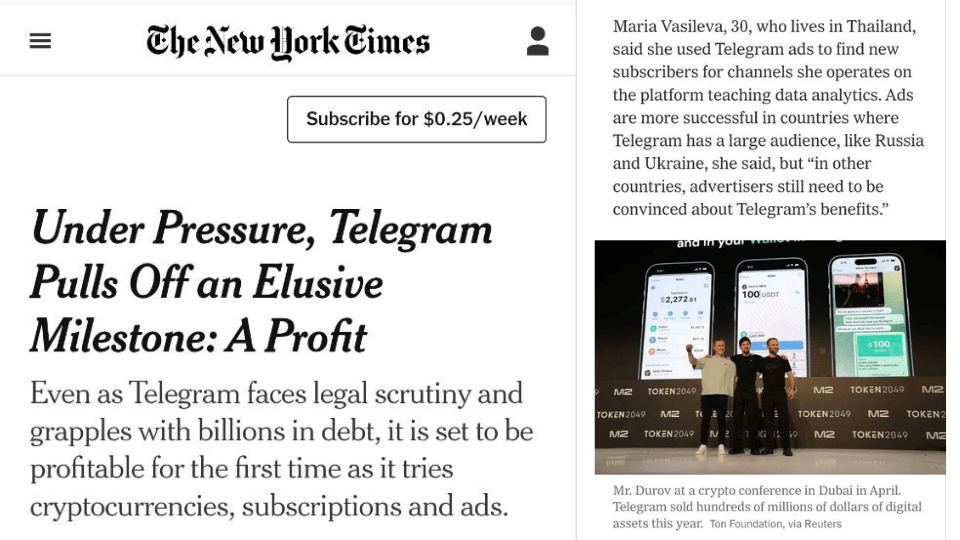 New York Times Telegram